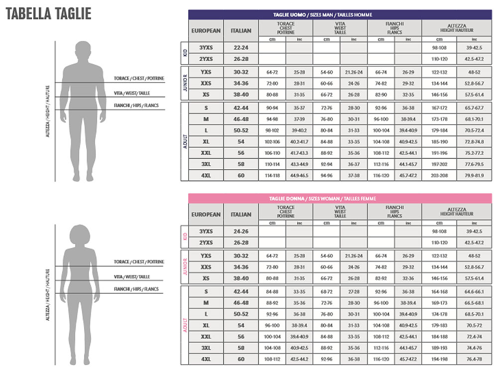 Errea Size Guide