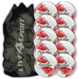 Fusion FIFA Football White/Red 10 Ball Deal Plus FREE Bag