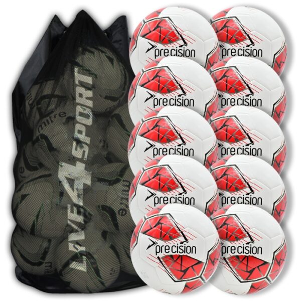 Fusion FIFA Football White/Red 10 Ball Deal Plus FREE Bag