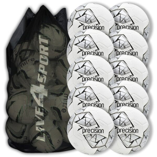 Fusion FIFA Football White/Silver 10 Ball Deal Plus FREE Bag