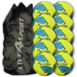 Fusion FIFA Football Yellow/Teal 10 Ball Deal Plus FREE Bag